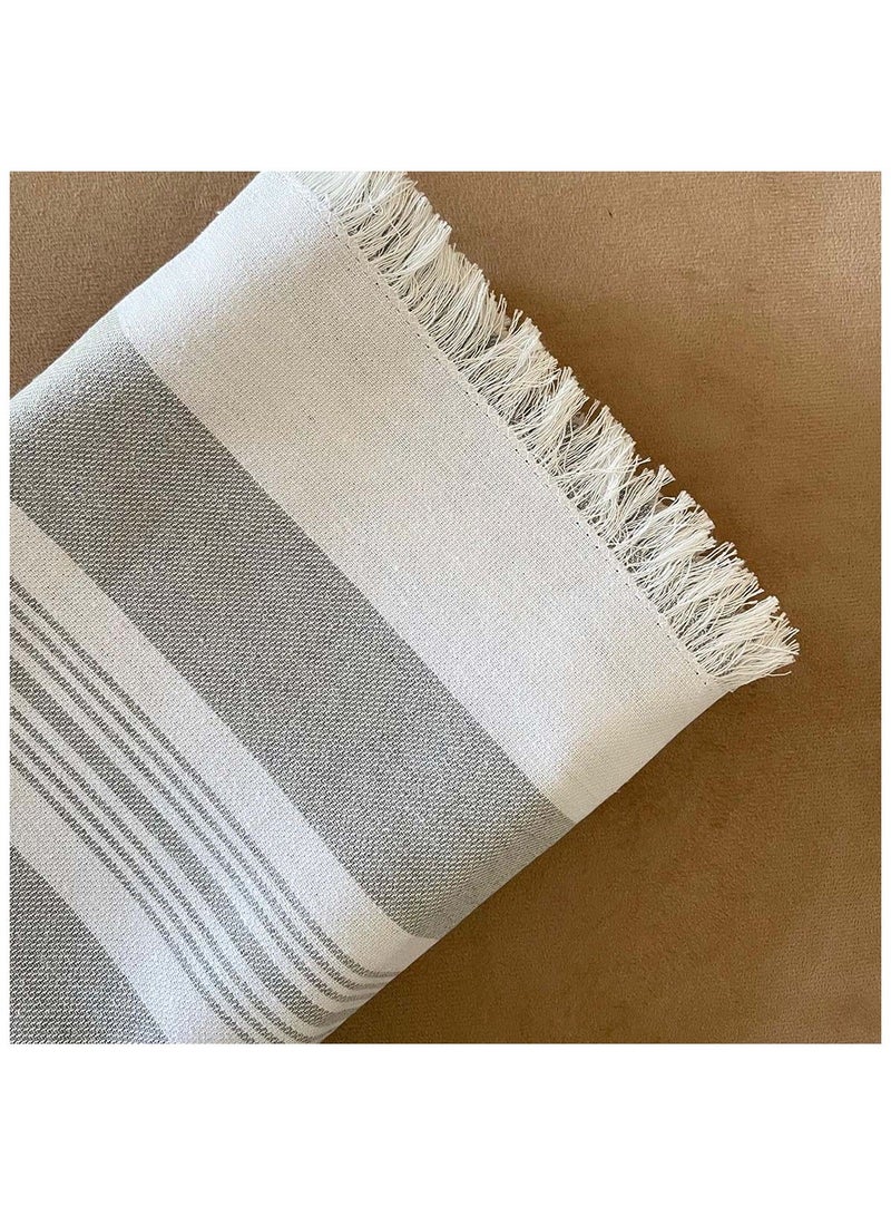 إنشز هوم غطاء كنبة رمادي بخطوط أنيقة متعدد الاستخدام  220*90 سم - Image 2